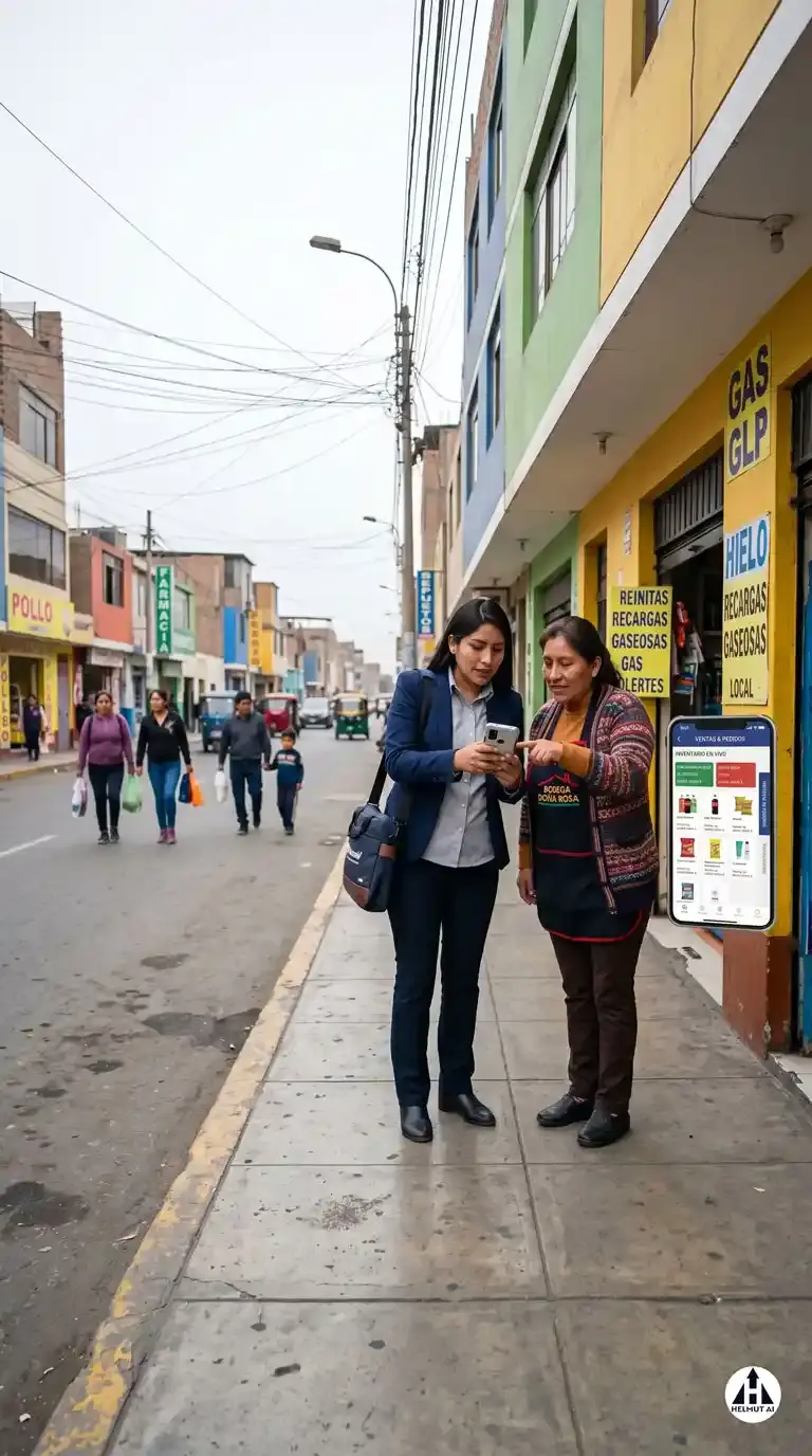 App móvil para negocio en terreno con desarrollo de software a medida por Helmut AI Consulting