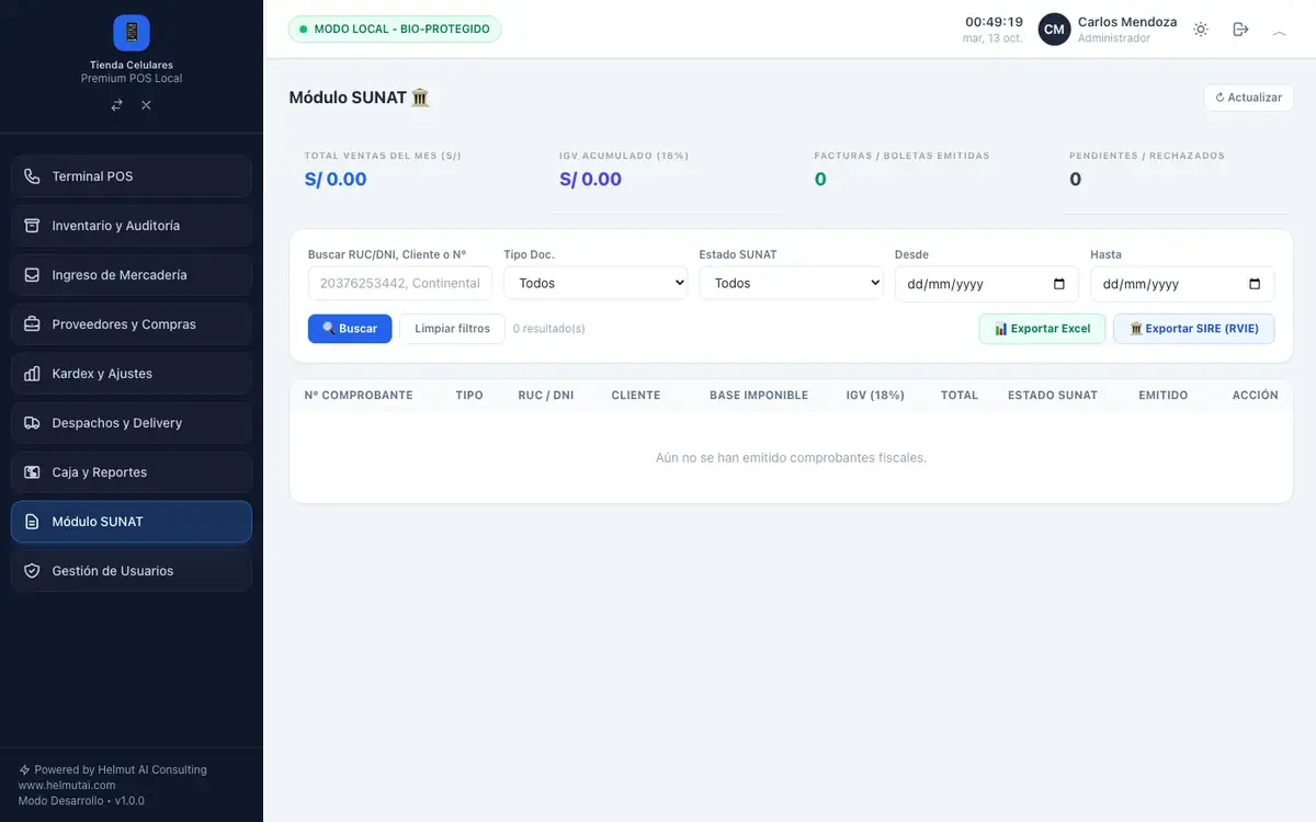 Módulo de comprobantes electrónicos del punto de venta